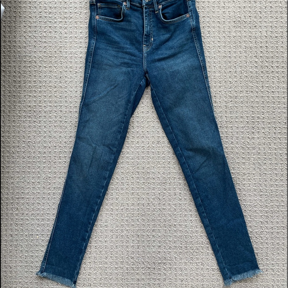 Free People Raw High Rise Jegging, Size 26, Super Stretchy Denim, Color: Blue,